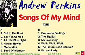 Andrew Perkin - Cassette "Songs Of My Mind"